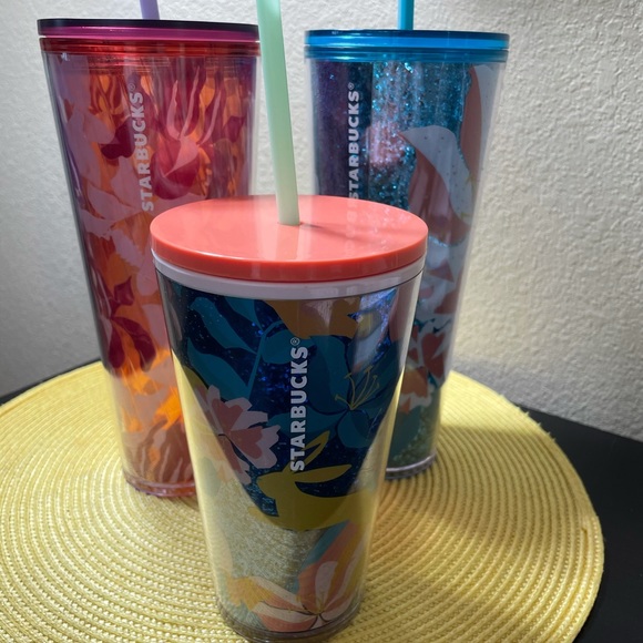 Starbucks Floral Tumblers Bundle of 3 - Picture 2 of 10